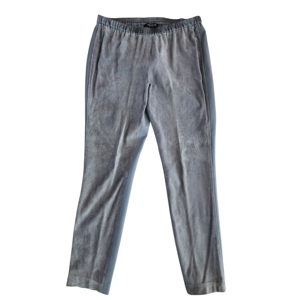 LAFAYETTE 148 NEW YORK Gray Suede Front Pants Leggings‎ 109 Size M